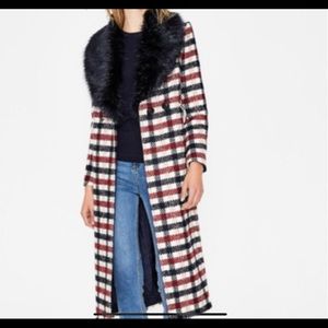 Boden | Burley Coat navy and wine check